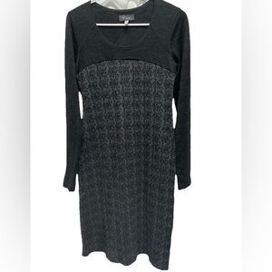 Ibex wool dress Juliet Providence women's size small gray black long sleeve